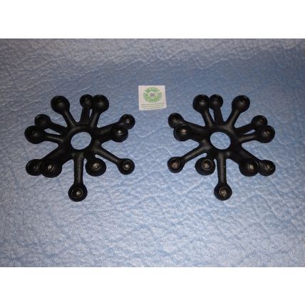 PAIR OF 1960s MODERN DANSK CAST BLACK METAL CANDLE HOLDERS by JENS QUISTGAARD