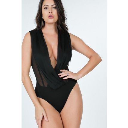 Women's Pleated Overlap Front Bodysuit