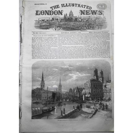 Illustrated London News, August 6, 1859. Peace Conference, Zurich; General Vinoy