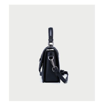 Women Cute Top Handle Crossbody Bag Stylish Tiny Clutch Handbag with Strap Black