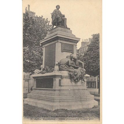 75 - Paris - Jardin Malesherbes Statue d Alexandre DUMAS père