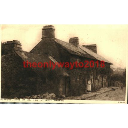 Boyhood Home of D Lloyd George, Llanystumdwy, Wales, Photochrom Postcard