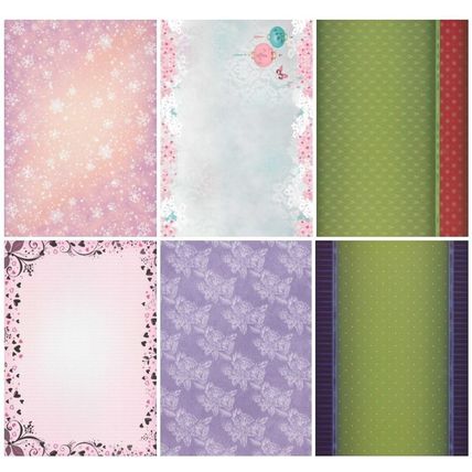 A4 Printed Card. 10 Sheets. Assorted Designs. Cardmaking Scrapbooking Crafts