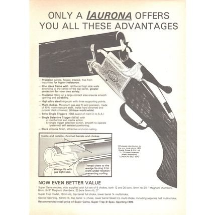 LAURON SHOTGUN :- Original Vintage 1986 Magazine Advert