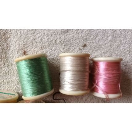 12 x 25 gm Spools of Madeira Viscose Thread knitting in with yarn or embroidery