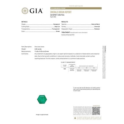 Swat Emerald 4.06 carats GIA certified - Natural Emerald Loose Gemstone