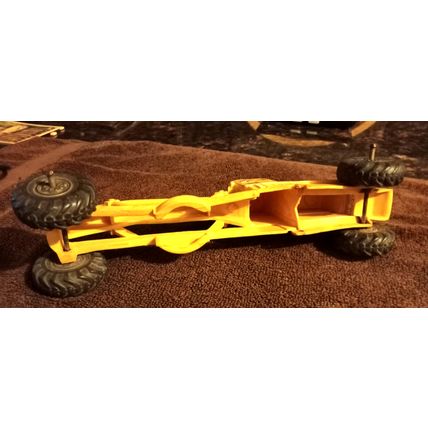 Old Vintage Auburn Rubber Co Yellow Road Grader # 350 10 1/4" long 1950s