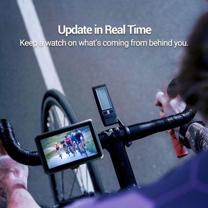 FEISIKE Handlebar Bike Mirror, Bicycle Rear View Camera with 4.3'' HD Night Visi