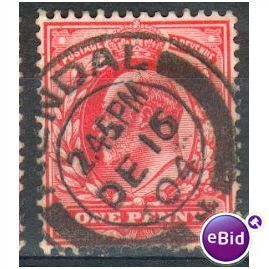 GB stamps 1902-10 KEV11 - 1d SG219 Kendal 1