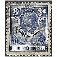 Northern Rhodesia 1925 SG5 3d Ultramarine Fine Used .. .