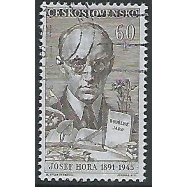 Mi 1261: 60 h. sepia Personalities from Cultural Life: Josef Hora (1891-1945)