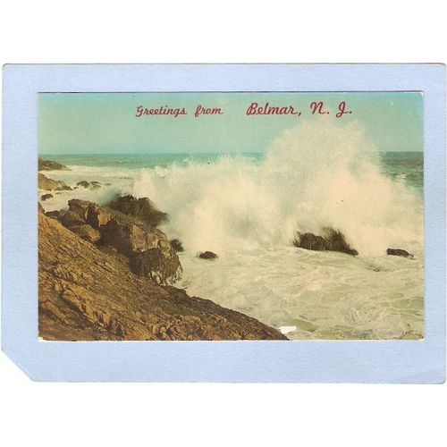 New Jersey Belmar Greetings From Belmar NJ Rolling Surf~1873