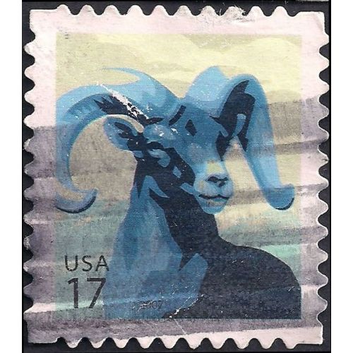 USA, MAMMALS, Bighorn Sheep, blue 2007, 17c, #2