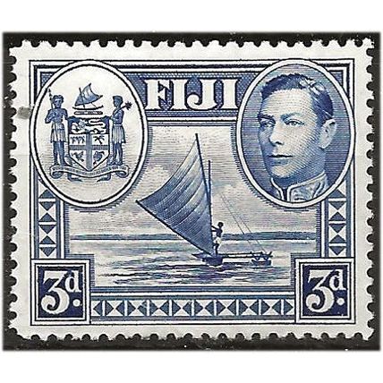 Fiji 1938 SG257 3d Blue Mounted Mint . .. .
