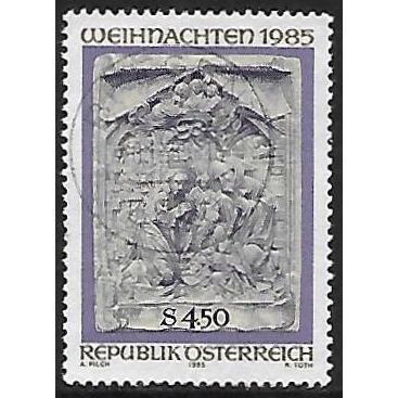 Austria Mi 1832: The Birth of Christ: Red Marble Relief in a Salzburg Townhouse.