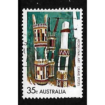 AUSTRALIA 1971 ABORIGINAL ART 35c GRAVE POSTS SG497 FINE USED