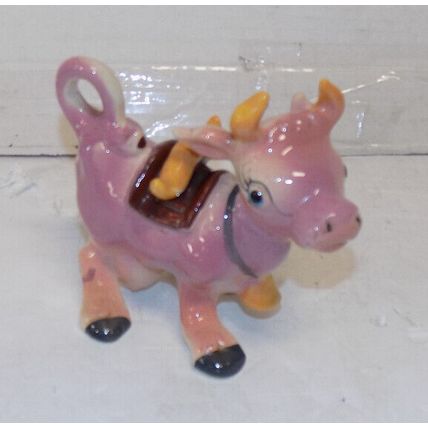 Vintage Thames Japan Ceramic Pink Milk Cow Blue Eyes 4.75 Inches Tall