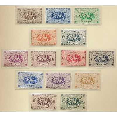 Reunion (French Africa) Stamps Scott #224 To 237, Mint Hinged