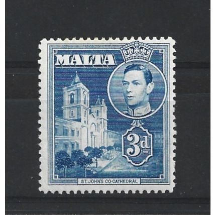 Malta.SG223a 3d St. John's Co-Cathedral (Blue).Mounted Mint.Apr25e
