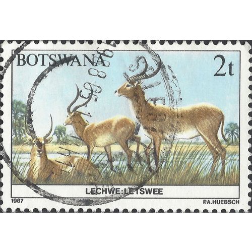 BOTSWANA, MAMMAL, Waterbuck, blue 1987, 2t