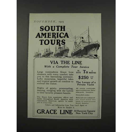 1925 Grace Line Ad - South America Tours