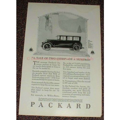 1925 Packard Six 7-passenger Sedan Limousine Ad, NICE!!
