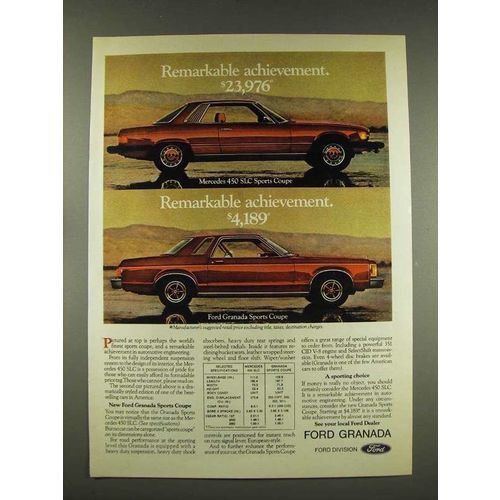 1976 Ford Granada Sports Coupe Car Ad - Remarkable