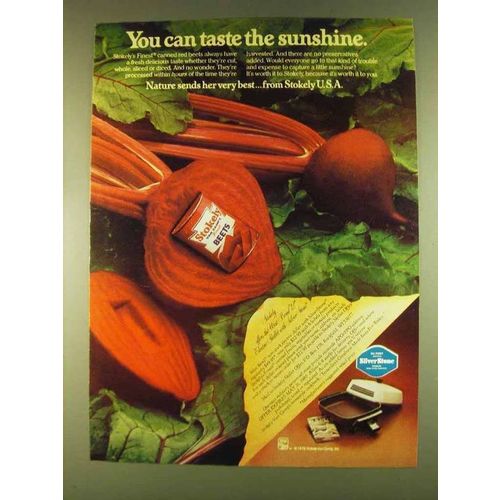 1980 Stokely Beets Ad - You Can Taste the Sunshine