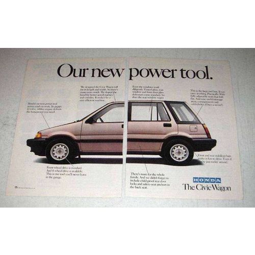 1986 Honda Civic Wagon Ad - Our New Power Tool