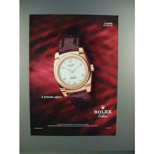 2003 Rolex Cestello Cellini Watch Ad - Private Affair!