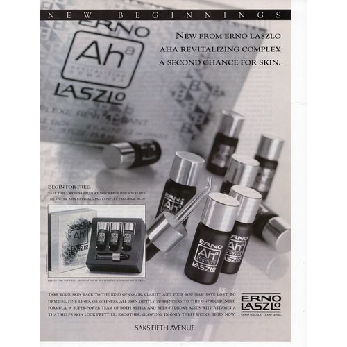 Erno Lazlo skin care vintage Full Page Print Ad June 1994