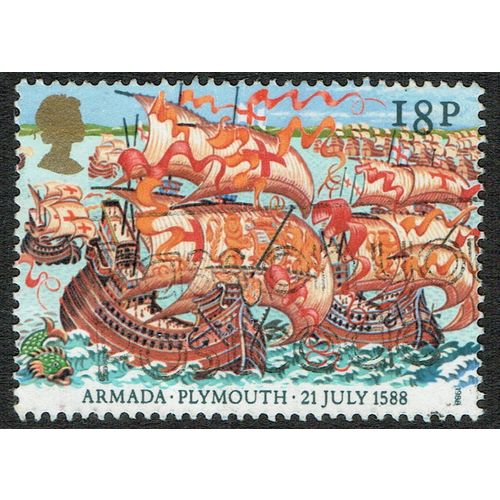 1988 400th Anniversary Spanish Armada 18p Multicoloured SG1401 GU