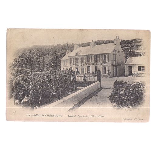 HOTEL MILLET, ENVIRONS de CHERBOURG, FRANCE. unused antique postcard