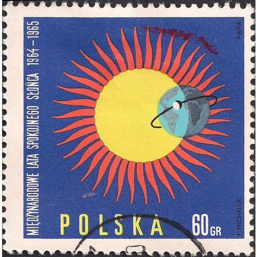 POLAND, International Quiet Sun Year, blue 1965, 60 Gr, #2