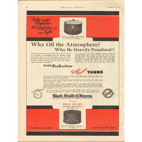 BLACK SIVALLS BRYSON INC 1930 why oil the atmosphere vintage ad
