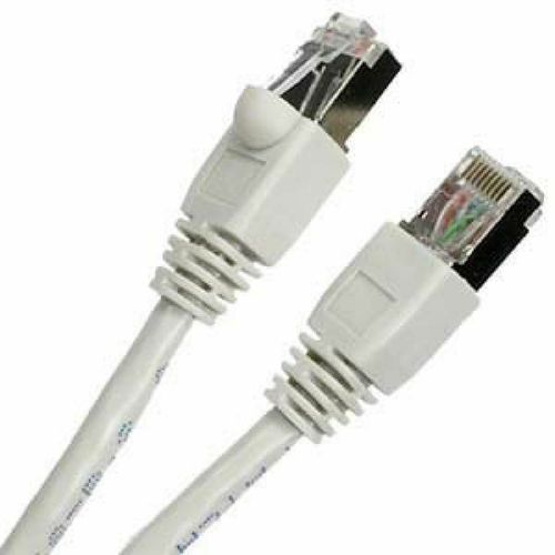 75 ft. White CAT6a Shielded (10 GIG) STP Network Cable w/ Metal Connectors