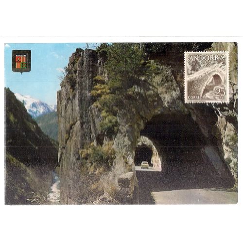 VALLS D'ANDORRA, SPAIN used postcard 1973 stamp =