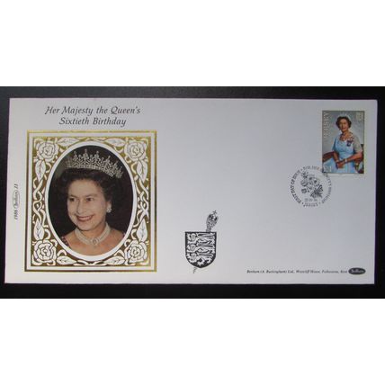 BENHAM JER - LARGE SILK COVER J3 - QUEEN'S 60TH BIRTHDAY 1986