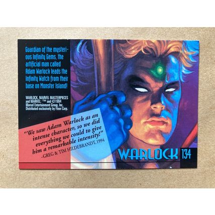 Marvel Masterpieces 1994 Base trading Card # 134 Warlock (B) Fleer