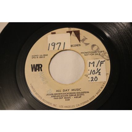 War Promo 45-ALL DAY MUSIC/GET DOWN MONO