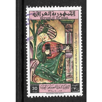 IRAQ 1964 INT ARAB MUSIC COF BAGHDAD 30F MUSICIAN SG 661 FINE USED#