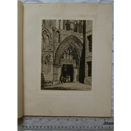 1905 illustration The West Doorway, Holyrood by Axel Herman Haig