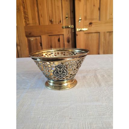 Antique, Soviet/Russian, Niello, Gold Plated 875 Solid Silver Kubachi Sweet Bowl