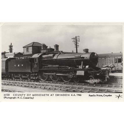 GWR 1019 County of Merioneth Swindon 1946 Train Postcard