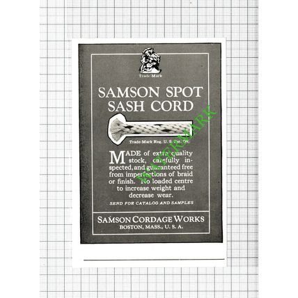 Samson Cordage Works Boston USA Small Advert -1926 Cutting