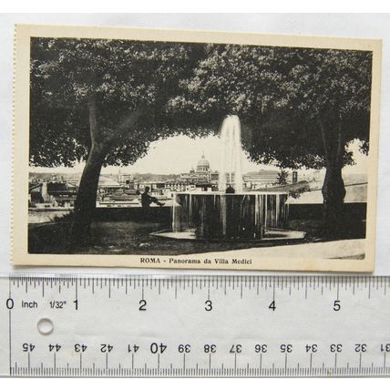 vintage postcard Rome, Panorama da Villa Medici