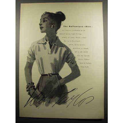 1955 Lord & Taylor Ballantyne Shirt Advertisement