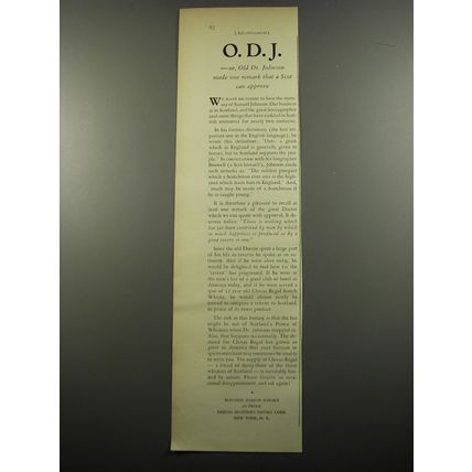 1955 Chivas Regal Scotch Ad - O.D.J. - or, Old Dr. Johnson made one remark