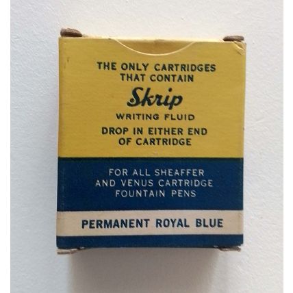 12 Sheaffer's SKRIP Royal Blue Ink Cartridges in Original Box