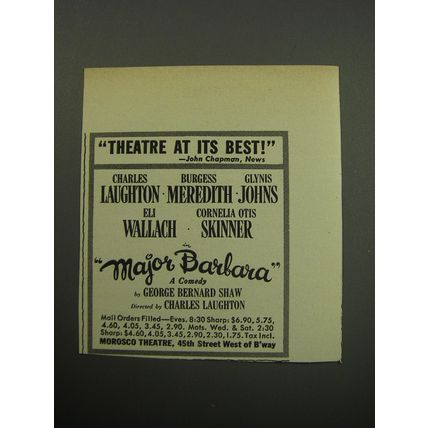 1957 Major Barbara Play Ad - Theatre at its best